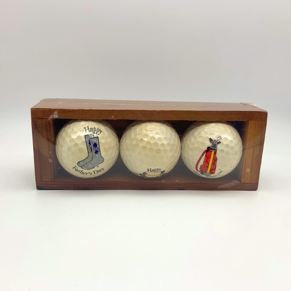 Vintage Happy Father's Day Golf Printed Golf Balls - Set of 3 - Picture 1 of 8